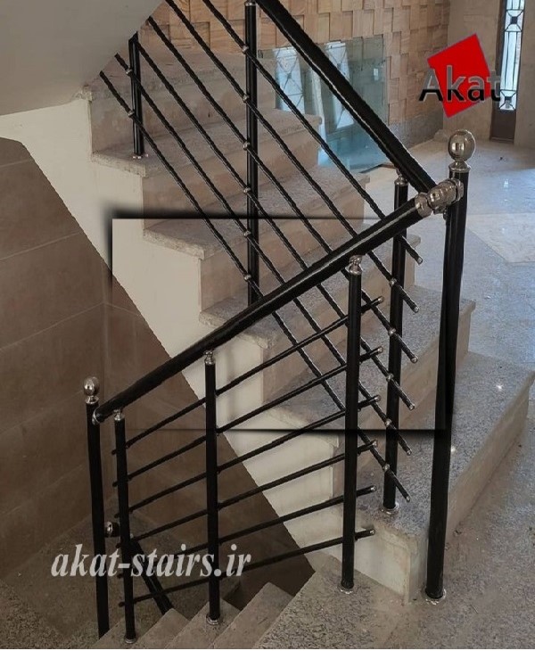 نرده استیل مشکی شش خط