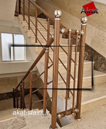 نرده استیل استاتیک طرح چوب