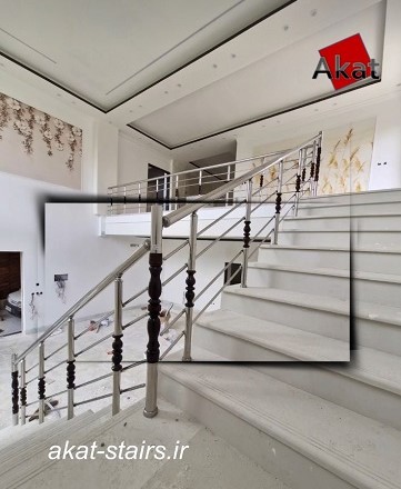 نرده استیل تک چوب خراطی