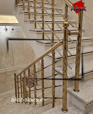 نرده استیل طلایی پایه پیچش