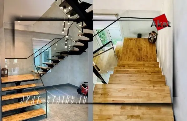 پله دوبلکس کنار دیوار