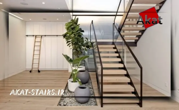 پله دوبلکس چوبی