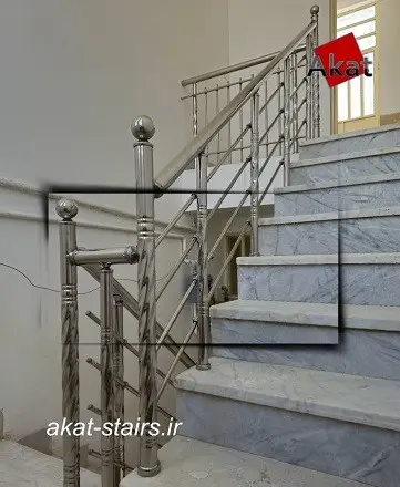 نرده استیل پایه پیچ چهار خط