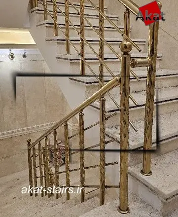 نرده استیل طلایی پایه پیچ