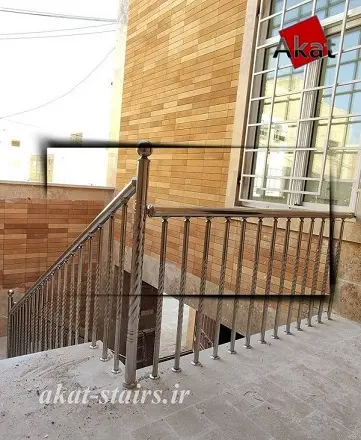 نرده استیل پایه 25 مارپیچ