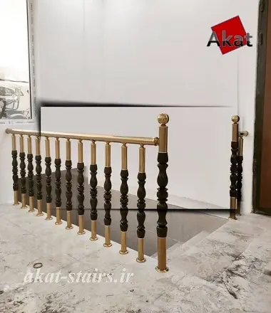 نرده استیل پایه چوب خور 40