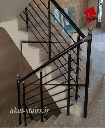 نرده استیل مشکی شش خط