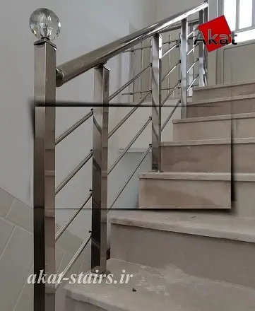نرده استیل پایه چهار گوش